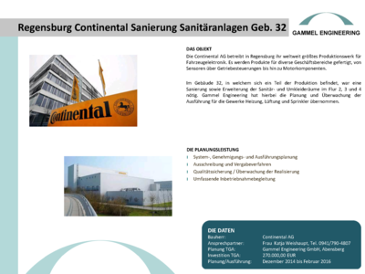 Regensburg Continental Sanierung Sanitäranlagen Geb. 32