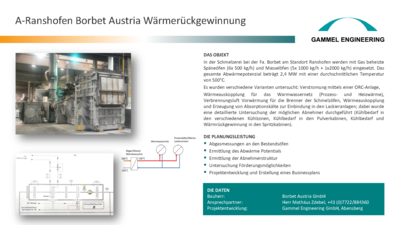 Ranshofen Energieeffizienz-Konzept Wärmerückgewinnugn für Borbet Austria