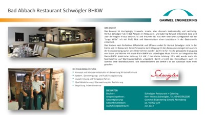 Bad Abbach BHKW für Restaurant + Catering