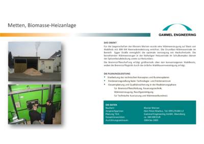 Metten Kloster Biomasse-Heizanlage