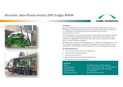 München Integration BHKW Max Planck Institut