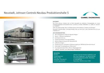 Neustadt a. d. Donau Neubau Halle 5 Johson Controls