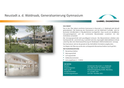 Neustadt a. d. Waldnaab Generalsanierung Gymnasium