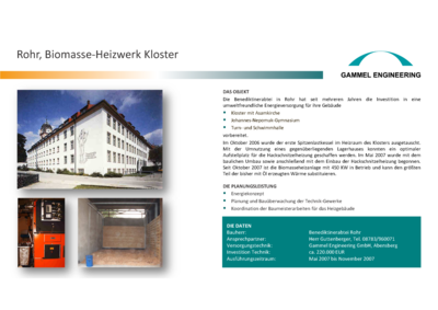 Rohr Biomasse-Heizwerk Kloster