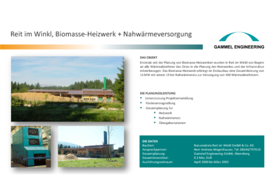 Reit im Winkl Biomasse-Heizwerk und Nahwärmeversorgung