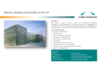 Zwickau Neubau Laborhallen Hochschule