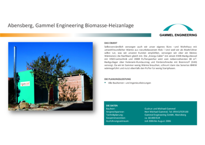 Abensberg Gammel Engineering GmbH Biomasse-Heizwerk