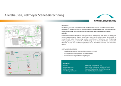 Allershausen Netzberechnung STANET für die Pellmeyer GmbH & Co. KG