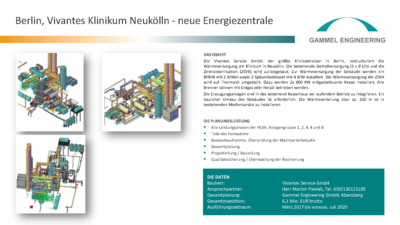Berlin Erneuerung der Heizungs- und Dampfversorgung für das Vivantes Klinikum Neukölln